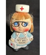 Enesco Ceramic Bisque Nurse Figurine Please Get Well Soon 4.5&quot; Japan Vin... - $15.84
