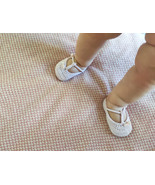 Pink baby girl booties Baptism girl shoes Infant girl stroller cotton sa... - $40.23 CAD+