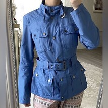 Zara Blue Trench Coat Women&#39;s Medium Lightweight Short Spring Rain Jacket Summer - £43.30 GBP