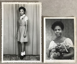 Pair Vtg 1940s Mid Century Black Americana Formal Photos Portraits Brooklyn NYC - £23.52 GBP