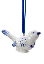 Kurt S. Adler Handpainted Porcelain Delft Blue Bird Christmas Ornament Style B - £4.69 GBP