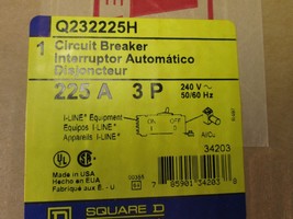 Square D I-Line Circuit Breaker Q232225H 240V 50/60Hz 225A 3P New Surplus - $275.00
