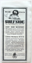 1939 Surfside Hotel Miami Beach Advertisement Florida Ocean Side Travel ... - $19.99