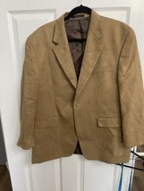 Lauren Ralph Lauren Men&#39;s Blazer Two Button Suede Feel Tan Size 42S Vintage - £32.96 GBP