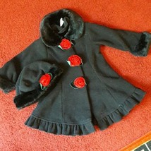 Dillards Brand, Starting Out, Youth 12 month Black Hat &amp; Kids Winter Coat, Roses - £15.98 GBP
