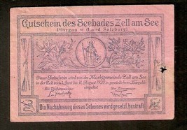 Austria Gutschein d. SEEBAD ZELL Am SEE 10 heller 1920 Austrian Notgeld - £3.12 GBP