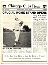 Chicago Cubs News August 10 1950- MLB Newsletter - £24.62 GBP