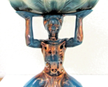 Mid Century Lane &amp; Co 1958 Ceramic Compote Kneeling Blackamoor Blue and ... - $157.41