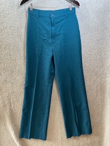 VTG Levi Polyester Dress Pants Blue 28x31 - £12.74 GBP