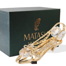 Matashi 24K Gold Plated Crystal Studded Lady Shoe Ornament Mother&#39;s Day Gift - £15.56 GBP