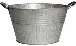 Tub Planter With Handles, Round, Galvanized Metal, 16-In. - €41,22 EUR