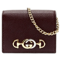 Gucci Zumi Gg Horsebit Wallet On Chain Mini Bag Women Burgundy One Size - $589.00