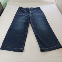 Jessica Simpson Wide Leg Utility Crop Women's Blue Denim Jeans Size 16/33 image 7