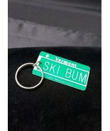 Vintage Ski Bum Vermont License Plate Tag Novelty Keychain Skiing Skier  - $10.39