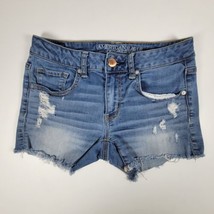American Eagle Outfitters Midi Cut-Off Distressed Shorts Womens Super Stretch 4 - £11.75 GBP