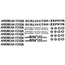 American Flyer 9900 Burlington-Zepher Adhesive Stickers Pre War O Gauge Trains - £11.80 GBP