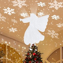 Christmas Tree Topper,2-in-1 Angel Tree Toppers Christmas Decorations (White) - £17.87 GBP
