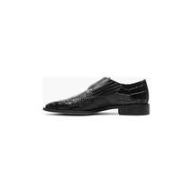 25637-001 Stacy Adams Rapino Plain Toe Monk Strap Shoes Crocodile Print Black image 6
