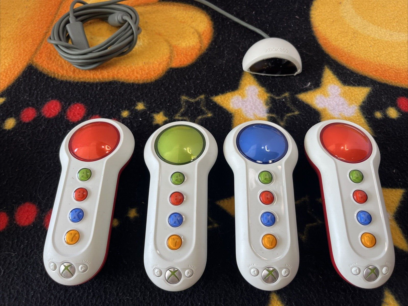 XBOX 360: Scene It? Game  4 Wireless Big Button Pad Remotes + IR Sensor - $18.69