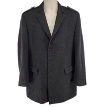 7 Diamonds Men&#39;s Gray Wool Coat Jacket Size L Button - $49.45