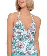 MSRP $30 SALT + COVE Deep V Neck Tie Calm Palm Halter Tankini Top Size XS - €12,83 EUR
