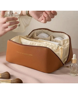 Large Travel Cosmetic Bag Women Leather Makeup Organizer Female Kit Case Lady  - $29.49