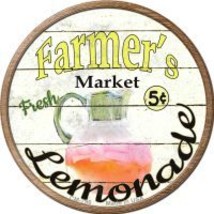 Farmers Market Lemonade Novelty Metal Mini Circle Magnet - £10.41 GBP