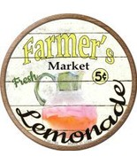Farmers Market Lemonade Novelty Metal Mini Circle Magnet - $242.75 MXN