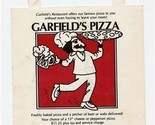 Garfield&#39;s Pizza Door Hangar Room Service Menu - £9.28 GBP