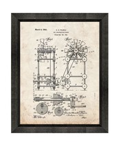 Toy Construction Block Patent Print Old Look with Beveled Wood Frame - $24.95+