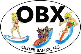 OBX - Outer Banks Surf Buddies Oval High Quality Vinyl Decal Sticker - Car Truck - £5.52 GBP+