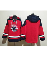 Men&#39;s Washington Wizards Blank Red Navy Lace-Up Pullover Hoodie - €64,81 EUR