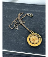 VTG Gold Tone Spinning Chai Symbol Pendant on Oval Link Chain Necklace J... - $37.20 CAD