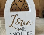 Boston Warehouse Trading Corp Love One Another Church Window Wood Block ... - £18.21 GBP