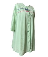 Vintage 2 Pc Lorraine Green Nylon Babydoll Nightgown and Robe Size L Pei... - $104.10 CAD