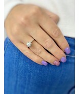 14K Solid White Gold Round Lab Grown Halo Engagement Ring 1.00ctw - $8,241.16 CAD