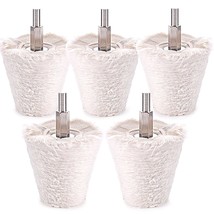 5 Pcs Cone-Shaped White Flannelette Polishing Wheel Grinding Head With 1... - $24.69