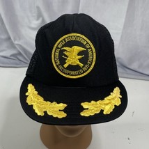 Vintage Snapback Trucker Hat Cap National Rifle Association NRA Gold Leaf USA - $12.19