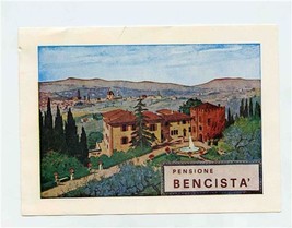Pensione Bencista Brochure Florence Italy 1960&#39;s - $17.82