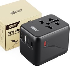 PD35W Universal Travel Adapter International Plug Adapter 2 USB A 3 USB C Fast C - £38.44 GBP
