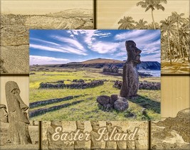 Easter Island Chile Laser Engraved Wood Picture Frame Landscape (5 x 7) - $30.99