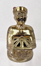 Vintage Chinese Man Incense Burner Bright Gold Metal w Tassel Hat - $263.42 MXN