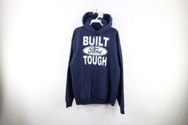 Vintage 90s Mens Large Faded Spell Out Ford Motor Co Hoodie Sweatshirt Blue - $69.25