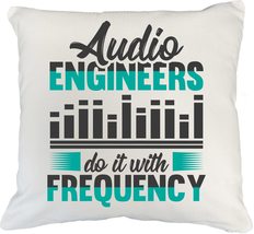 Make Your Mark Design Audio Engineers Cool White Pillow Cover for Acoustic &amp; Sou - £19.66 GBP+