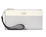 New Kate Spade Madison Double Zip Wristlet Saffiano Leather Platinum Gre... - $62.61