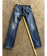 Levis 501 Jeans Mens 27 X 30 Blue Denim Slim Selvedge l Adult - £85.63 GBP