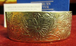 SALISBURY PEWTER APRIL FLOWER ETCHED CUFF BRACELET - NEW IN BOX - $27.50