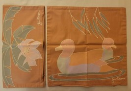 NEW Signed Jim Thompson 100% Thai Silk Pillow Cases SET OF TWO - £115.54 GBP