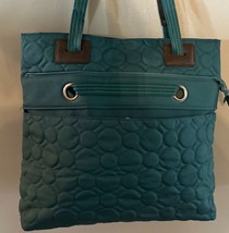 THRITY ONE Large Shoulder Bag Tote Dark Green Guilted - £14.93 GBP