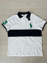 Polo Ralph Lauren Navy Stripe Big Pony Number 3 Shirt White ( XL ) - $168.27